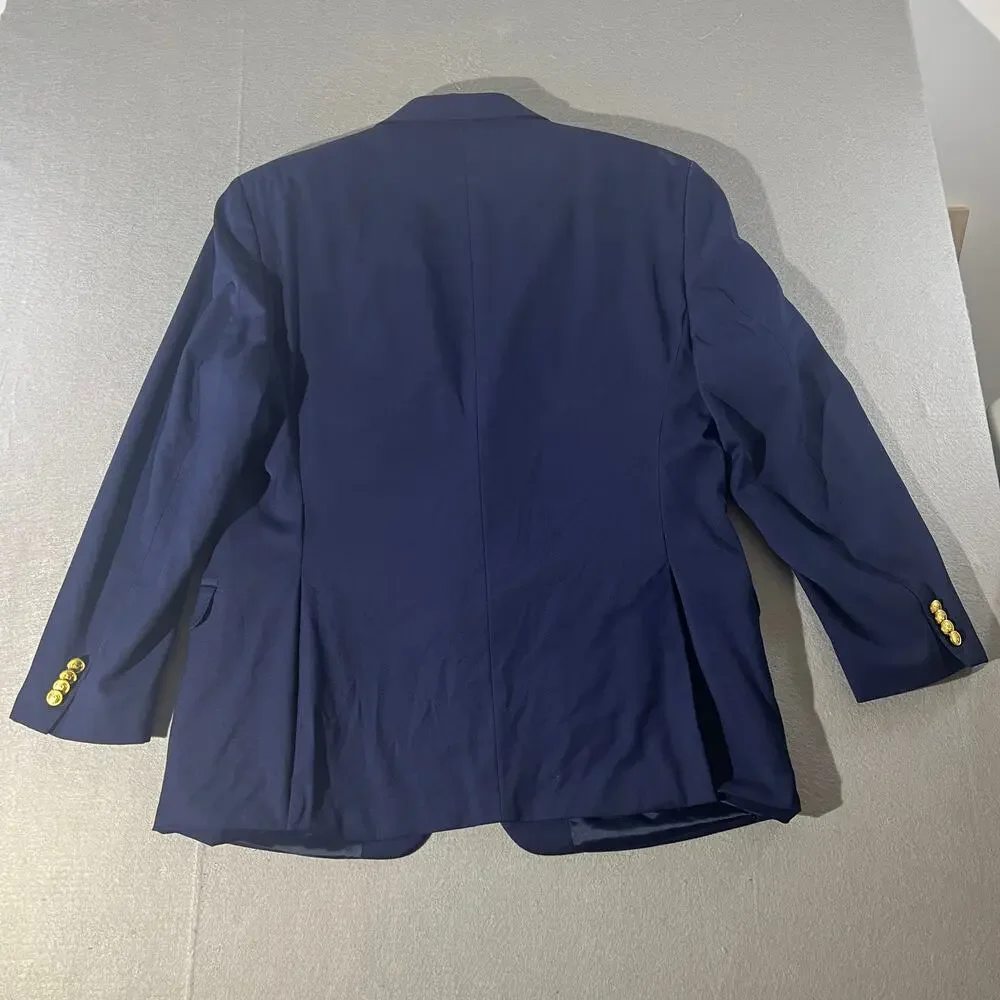 Lauren Ralph Lauren Navy Wool Blend Blazer 44R Gold Buttons
